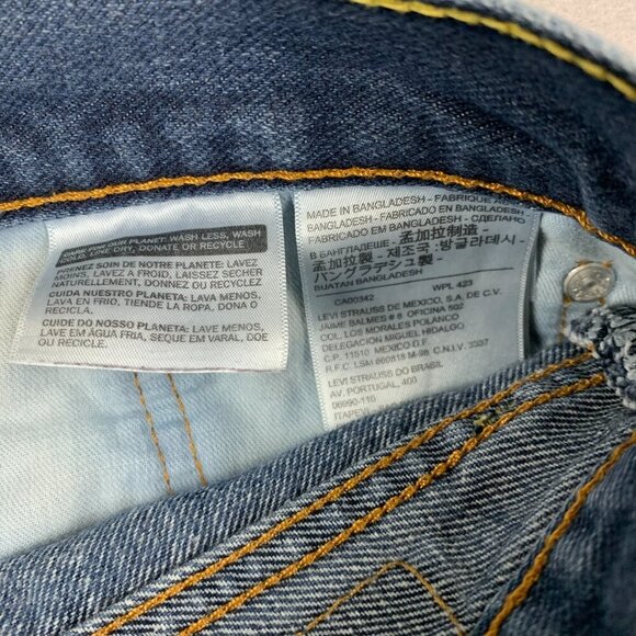 Levis Mens Pants 34 Blue Jeans 514 Straight Fit Medium Wash Strauss Denim 34x29 - Picture 6 of 11